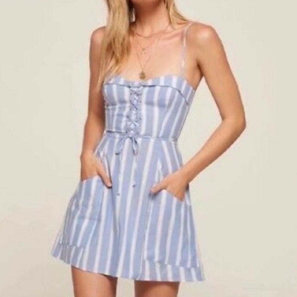 Reformation Striped Mini Dress